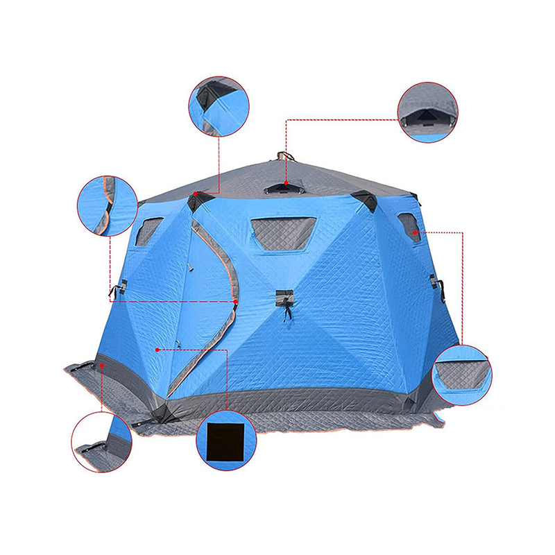 Malaking limang panig na fiberglass frame ice fishing tent