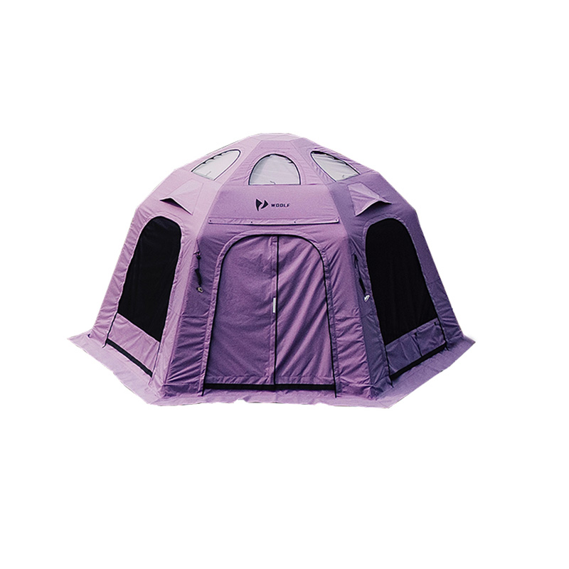 Spherical inflatable tent