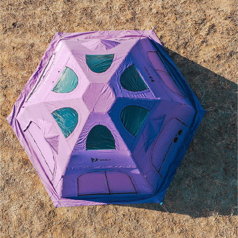 Spherical inflatable tent