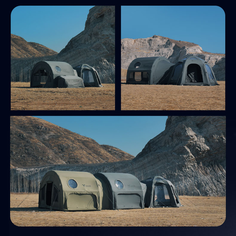 Inflatable tunnel tent