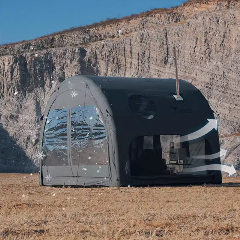 Inflatable tunnel tent