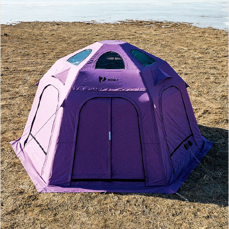 Spherical inflatable tent