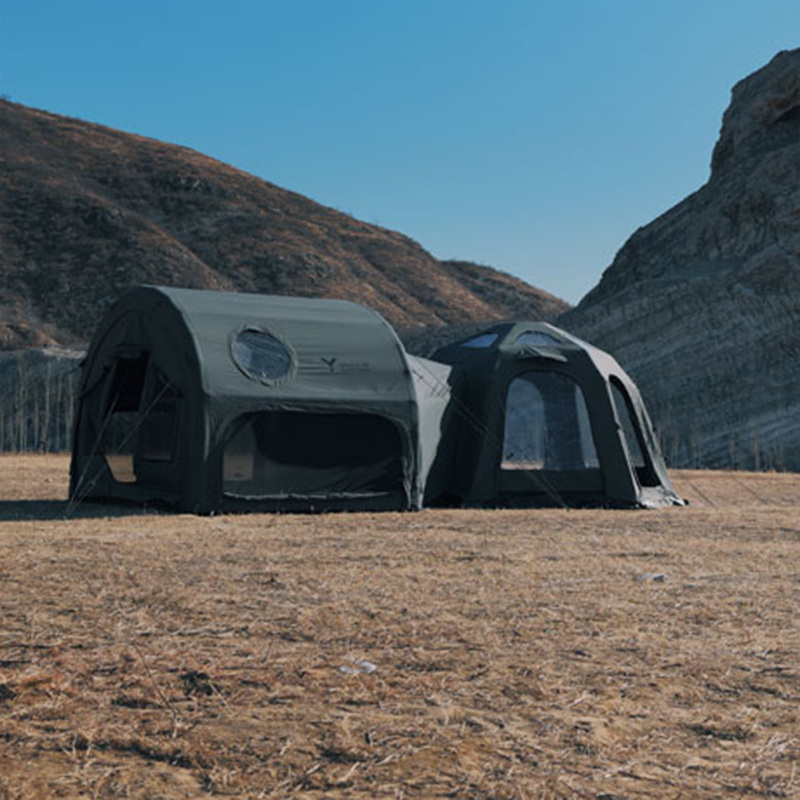 Inflatable tunnel tent